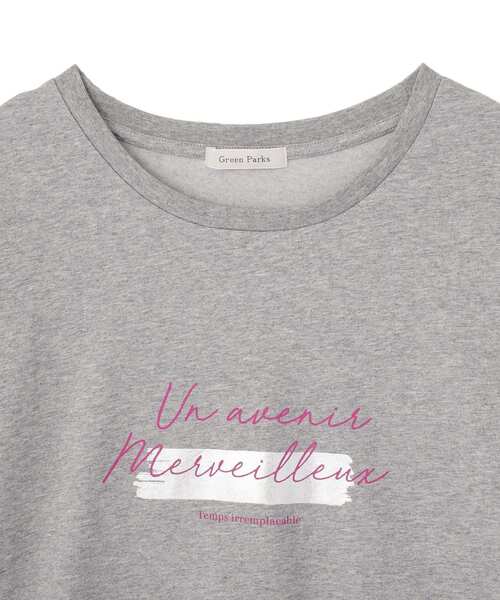 Green Parks(グリーンパークス)の「【適ON】【遮熱・接触冷感・UVカット・吸水速乾】箔プリントロゴTシャツ(Tシャツ/カットソー・レディース・オフホワイト/杢グレー/チャコールグレー・FREE)」の7枚目の写真