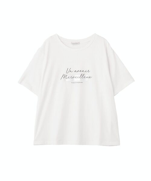 Green Parks(グリーンパークス)の「【適ON】【遮熱・接触冷感・UVカット・吸水速乾】箔プリントロゴTシャツ(Tシャツ/カットソー・レディース・オフホワイト/杢グレー/チャコールグレー・FREE)」の15枚目の写真
