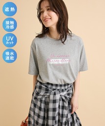 【適ON】【遮熱・接触冷感・UVカット・吸水速乾】箔プリントロゴTシャツ