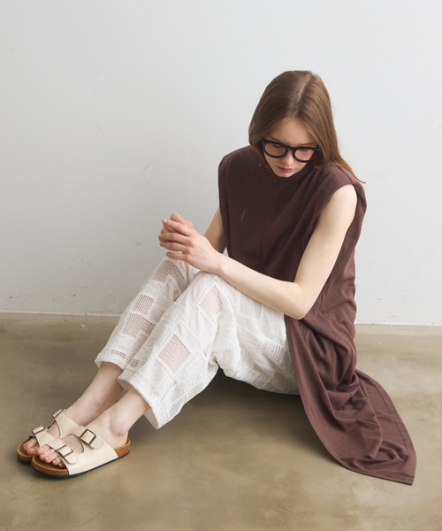 Crisp（クリスプ）の「power shoulder cut onepiece / パワーショルダーカットワンピース（ワンピース・レディース・ピンク/ブラウン・FREE）」の11枚目の写真