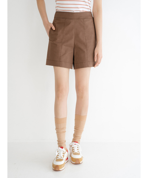 NITINA(ニティナ)の「ベーシックスティッチショートパンツBR(その他パンツ・レディース・ブラウン・SMALL/MEDIUM)」の1枚目の写真