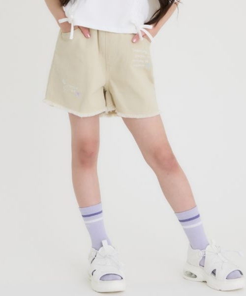 レタリング刺しゅうショートパンツ（その他パンツ）｜PINK-latte 