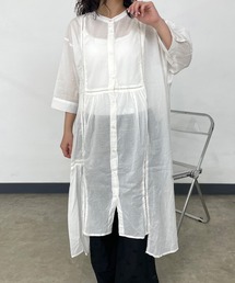 CRB（シーアールビー）の「ハシゴレースロングシャツワンピース（シャツワンピース）」