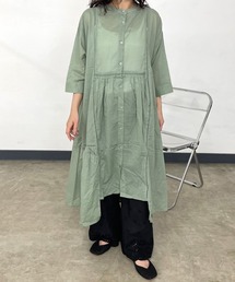 CRB（シーアールビー）の「ハシゴレースロングシャツワンピース（シャツワンピース）」