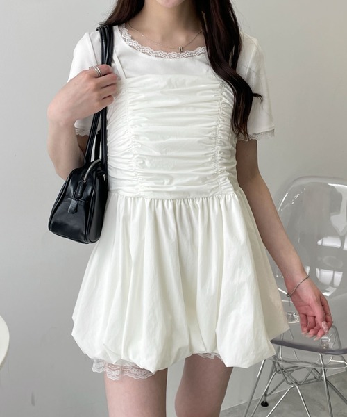 WEGO（ウィゴー）の「WEGO/【26年春夏新作】バルーンキャミワンピース（ワンピース・レディース・ホワイト/ブラック・FREE）」の18枚目の写真