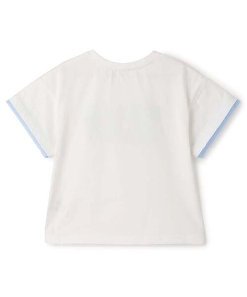 mezzo piano（メゾピアノ）の「キラキラリボン　ロゴ刺しゅう　半袖Tシャツ【接触冷感】（Tシャツ/カットソー・キッズ・オフホワイト/ライラック・140cm/130cm/120cm/110cm）」の3枚目の写真