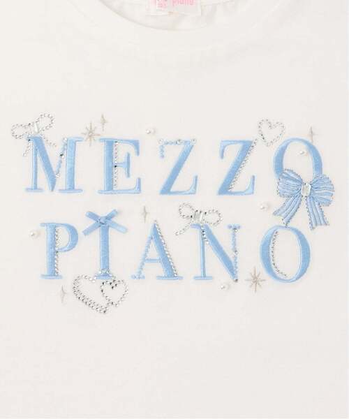 mezzo piano（メゾピアノ）の「キラキラリボン　ロゴ刺しゅう　半袖Tシャツ【接触冷感】（Tシャツ/カットソー・キッズ・オフホワイト/ライラック・140cm/130cm/120cm/110cm）」の6枚目の写真