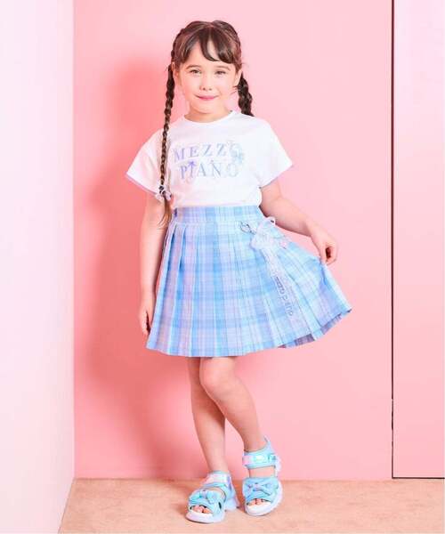 mezzo piano（メゾピアノ）の「キラキラリボン　ロゴ刺しゅう　半袖Tシャツ【接触冷感】（Tシャツ/カットソー・キッズ・オフホワイト/ライラック・140cm/130cm/120cm/110cm）」の16枚目の写真