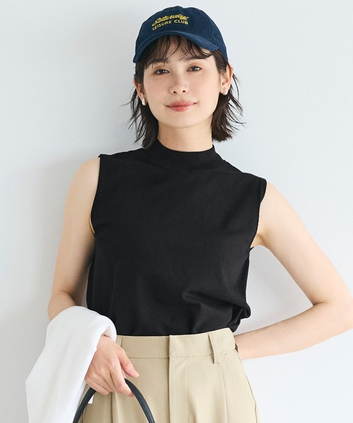 coca(coca)(コカ)の「サマーニットノースリーブハイネックトップス(ニット/セーター・レディース・ブラック/イエロー/アイボリー/グレイッシュベージュ・L/XL/S/M)」の1枚目の写真