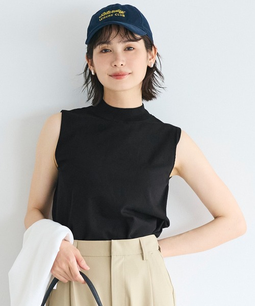 coca(coca)(コカ)の「サマーニットノースリーブハイネックトップス(ニット/セーター・レディース・ブラック/イエロー/アイボリー/グレイッシュベージュ・L/XL/S/M)」の22枚目の写真