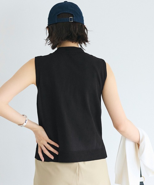 coca(coca)(コカ)の「サマーニットノースリーブハイネックトップス(ニット/セーター・レディース・ブラック/イエロー/アイボリー/グレイッシュベージュ・L/XL/S/M)」の20枚目の写真