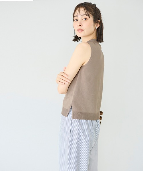 coca(coca)(コカ)の「サマーニットノースリーブハイネックトップス(ニット/セーター・レディース・ブラック/イエロー/アイボリー/グレイッシュベージュ・L/XL/S/M)」の15枚目の写真