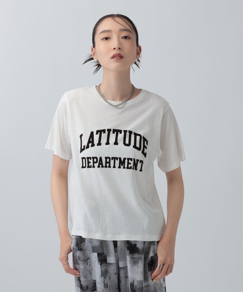 LEPSIM(レプシィム)の「フロッキーロゴプリントT 787868(Tシャツ/カットソー・レディース・パープル/チャコールグレー/オフホワイト・FREE)」の12枚目の写真
