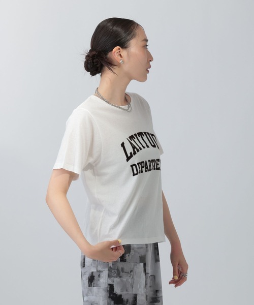 LEPSIM(レプシィム)の「フロッキーロゴプリントT 787868(Tシャツ/カットソー・レディース・パープル/チャコールグレー/オフホワイト・FREE)」の13枚目の写真