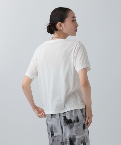 LEPSIM(レプシィム)の「フロッキーロゴプリントT 787868(Tシャツ/カットソー・レディース・パープル/チャコールグレー/オフホワイト・FREE)」の14枚目の写真