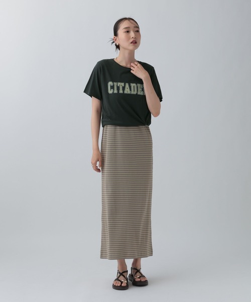 LEPSIM(レプシィム)の「フロッキーロゴプリントT 787868(Tシャツ/カットソー・レディース・パープル/チャコールグレー/オフホワイト・FREE)」の22枚目の写真