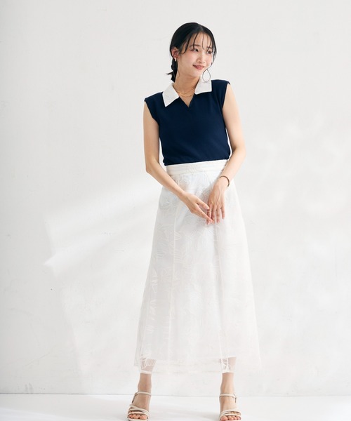 MISCH MASCH(ミッシュマッシュ)の「2026春夏新作 レースシャツスキッパーフレンチニット(ニット/セーター・レディース・イエロー/ネイビー/ライトグレー・フリ-)」の20枚目の写真