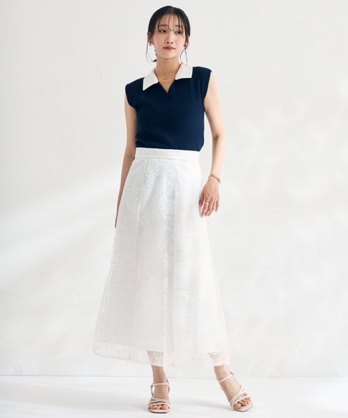 MISCH MASCH(ミッシュマッシュ)の「2026春夏新作 レースシャツスキッパーフレンチニット(ニット/セーター・レディース・イエロー/ネイビー/ライトグレー・フリ-)」の21枚目の写真