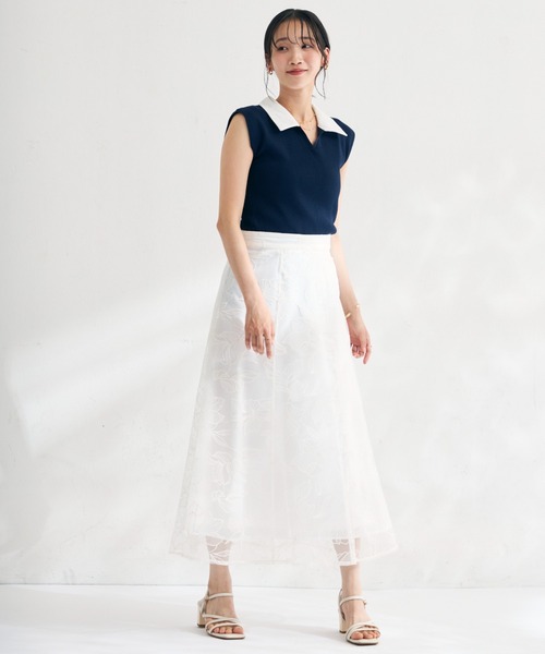 MISCH MASCH(ミッシュマッシュ)の「2026春夏新作 レースシャツスキッパーフレンチニット(ニット/セーター・レディース・イエロー/ネイビー/ライトグレー・フリ-)」の22枚目の写真