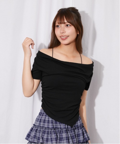 GORGE(ゴージ)の「《ドレープデザイン》カットソー/韓国フェミニン/全3色(Tシャツ/カットソー・レディース・ブラック/オフホワイト/グレー・F)」の10枚目の写真
