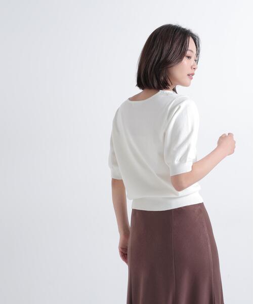 NATURAL BEAUTY BASIC(ナチュラルビューティーベーシック)の「Vネックレーストリムニット(ニット/セーター・レディース・オフホワイト/ブルー/ブラック・フリ-)」の19枚目の写真