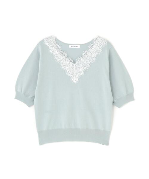 NATURAL BEAUTY BASIC(ナチュラルビューティーベーシック)の「Vネックレーストリムニット(ニット/セーター・レディース・オフホワイト/ブルー/ブラック・フリ-)」の22枚目の写真