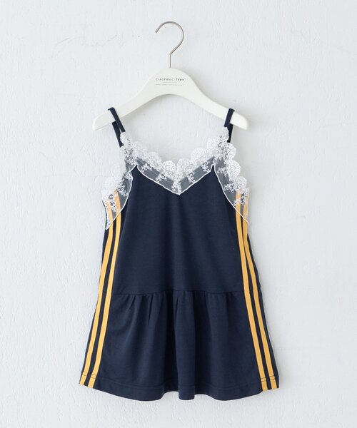 CIAOPANIC TYPY(チャオパニックティピー)の「【KIDS】Wサイドラインランジェリーレースキャミチュニック(ZOZO限定)(タンクトップ・キッズ・ブラック/ネイビー・110/130/150)」の1枚目の写真