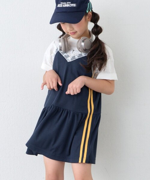 CIAOPANIC TYPY(チャオパニックティピー)の「【KIDS】Wサイドラインランジェリーレースキャミチュニック(ZOZO限定)(タンクトップ・キッズ・ブラック/ネイビー・110/130/150)」の21枚目の写真