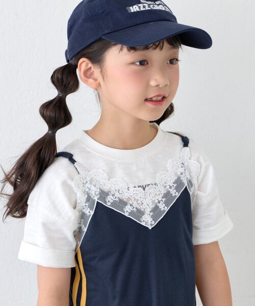 CIAOPANIC TYPY(チャオパニックティピー)の「【KIDS】Wサイドラインランジェリーレースキャミチュニック(ZOZO限定)(タンクトップ・キッズ・ブラック/ネイビー・110/130/150)」の16枚目の写真