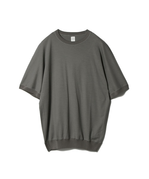 ESTNATION（エストネーション）の「GOOD PEOPLE GOOD STITCHING GOOD PRODUCT for ESTNATION / ショートスリーブ クルーニット（Tシャツ/カットソー・メンズ・ブラック/グレー・MEDIUM/LARGE）」の12枚目の写真