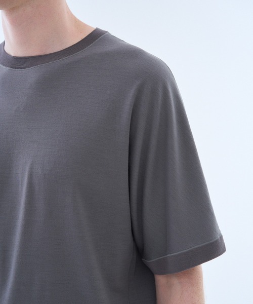 ESTNATION（エストネーション）の「GOOD PEOPLE GOOD STITCHING GOOD PRODUCT for ESTNATION / ショートスリーブ クルーニット（Tシャツ/カットソー・メンズ・ブラック/グレー・MEDIUM/LARGE）」の10枚目の写真
