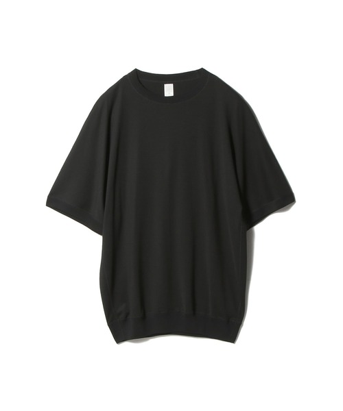 ESTNATION（エストネーション）の「GOOD PEOPLE GOOD STITCHING GOOD PRODUCT for ESTNATION / ショートスリーブ クルーニット（Tシャツ/カットソー・メンズ・ブラック/グレー・MEDIUM/LARGE）」の17枚目の写真