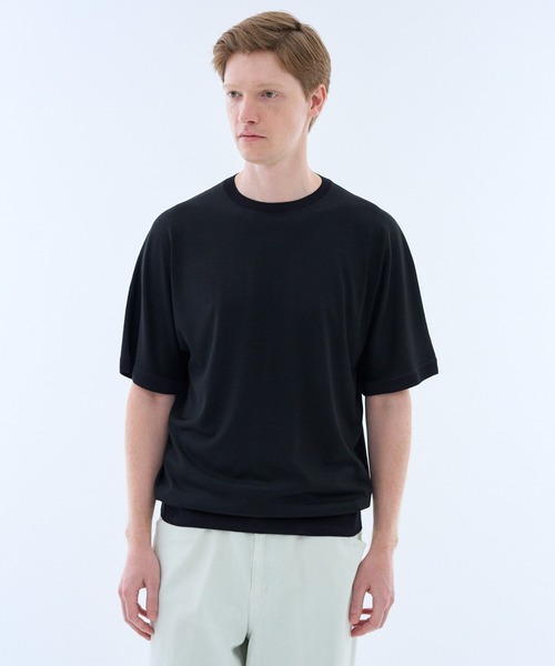 ESTNATION（エストネーション）の「GOOD PEOPLE GOOD STITCHING GOOD PRODUCT for ESTNATION / ショートスリーブ クルーニット（Tシャツ/カットソー・メンズ・ブラック/グレー・MEDIUM/LARGE）」の13枚目の写真