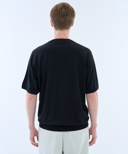 ESTNATION（エストネーション）の「GOOD PEOPLE GOOD STITCHING GOOD PRODUCT for ESTNATION / ショートスリーブ クルーニット（Tシャツ/カットソー・メンズ・ブラック/グレー・MEDIUM/LARGE）」の14枚目の写真