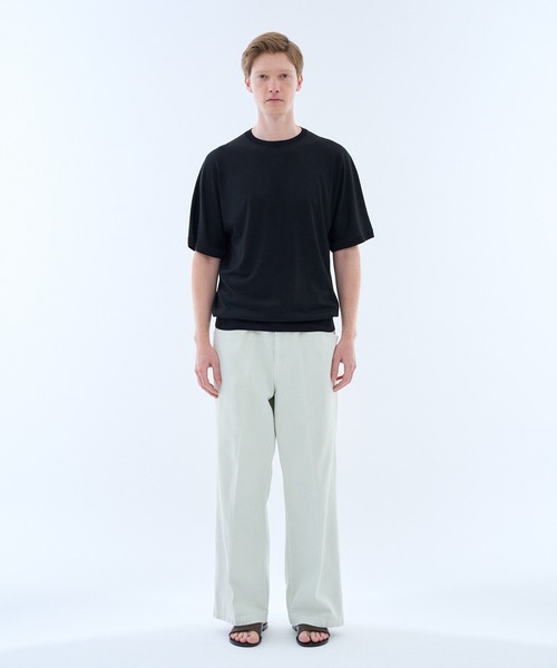 ESTNATION（エストネーション）の「GOOD PEOPLE GOOD STITCHING GOOD PRODUCT for ESTNATION / ショートスリーブ クルーニット（Tシャツ/カットソー・メンズ・ブラック/グレー・MEDIUM/LARGE）」の16枚目の写真
