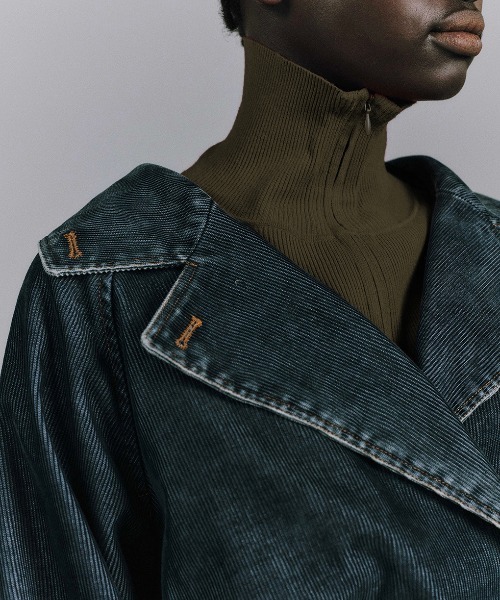 Ameri（アメリ）の「BEST TOUCH HALF ZIP KNIT TOP（ニット/セーター・レディース・オフホワイト/カーキ/ブラック/ピンク/レッド・FREE）」の3枚目の写真