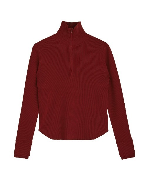 Ameri（アメリ）の「BEST TOUCH HALF ZIP KNIT TOP（ニット/セーター・レディース・オフホワイト/カーキ/ブラック/ピンク/レッド・FREE）」の20枚目の写真