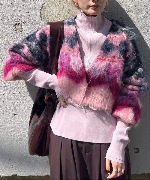 Ameri（アメリ）の「BEST TOUCH HALF ZIP KNIT TOP（ニット/セーター・レディース・オフホワイト/カーキ/ブラック/ピンク/レッド・FREE）」の12枚目の写真