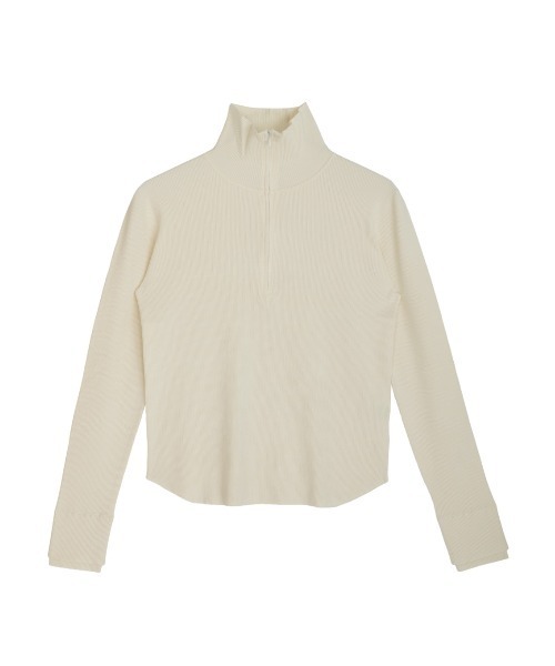 Ameri（アメリ）の「BEST TOUCH HALF ZIP KNIT TOP（ニット/セーター・レディース・オフホワイト/カーキ/ブラック/ピンク/レッド・FREE）」の17枚目の写真