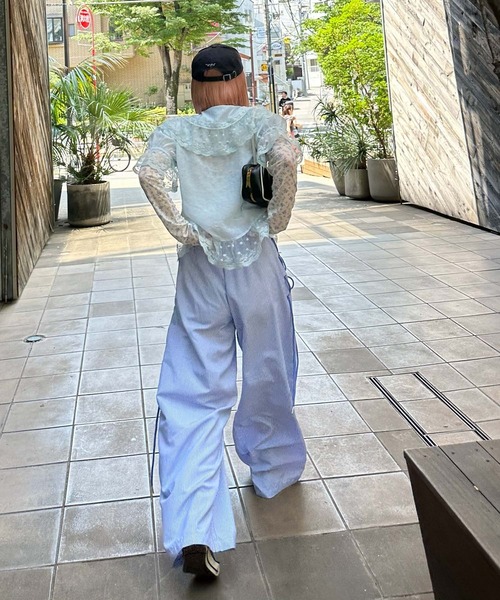 Alley Tokyo（アリートーキョー）の「フリル＆レース半袖ブラウス（シャツ/ブラウス・レディース・ベージュ/サックスブルー/オフホワイト・FREE）」の18枚目の写真