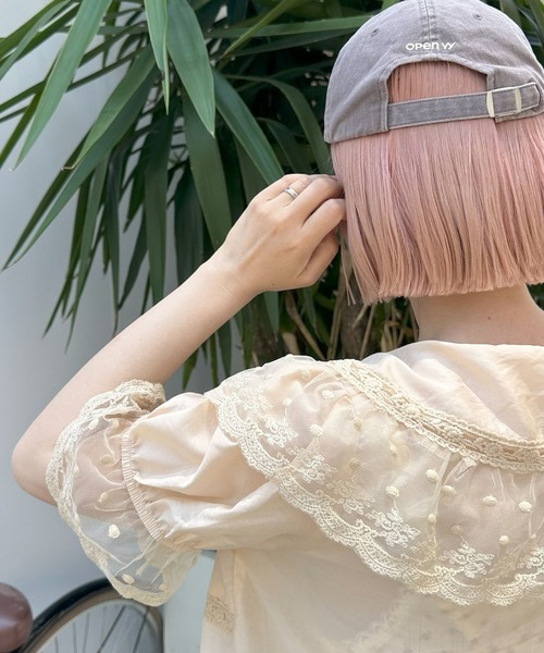 Alley Tokyo（アリートーキョー）の「フリル＆レース半袖ブラウス（シャツ/ブラウス・レディース・ベージュ/サックスブルー/オフホワイト・FREE）」の21枚目の写真