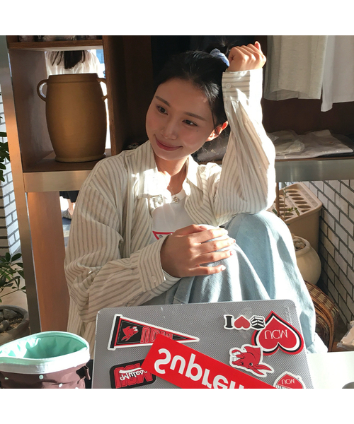 MIND BRIDGE WOMEN（マインドブリッジウーマン）の「[W]ストライプオーバーサイズシャツ - 2カラー（シャツ/ブラウス・レディース・クリーム/ブルー・55/66）」の2枚目の写真