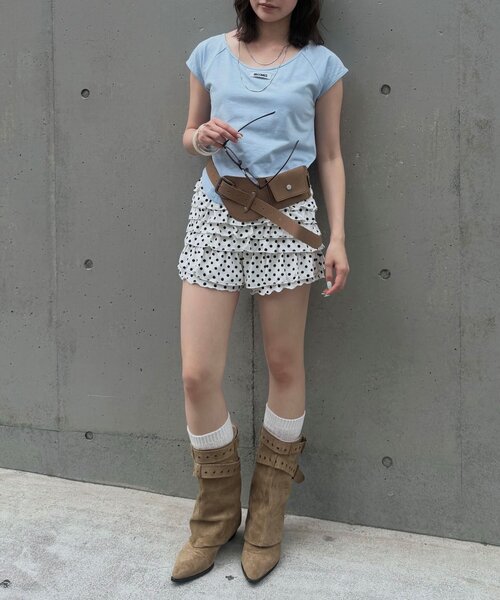 mline（エムライン）の「[mline]フリルショートミニ（その他パンツ・レディース・アイボリー/ホワイト系その他/オフホワイト/ブラック/ブラック系その他・2/1）」の10枚目の写真