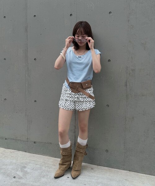 mline（エムライン）の「[mline]フリルショートミニ（その他パンツ・レディース・アイボリー/ホワイト系その他/オフホワイト/ブラック/ブラック系その他・2/1）」の11枚目の写真