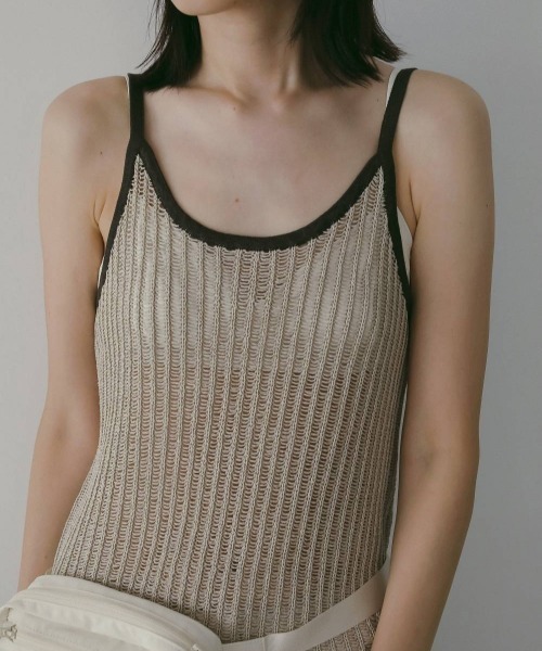 anuke（アンヌーク）の「anuke Piping Cami Onepiece（ワンピース・レディース・ベージュ/ネイビー・38/36）」の5枚目の写真