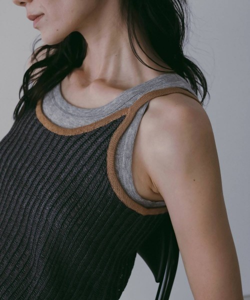 anuke（アンヌーク）の「anuke Piping Cami Onepiece（ワンピース・レディース・ベージュ/ネイビー・38/36）」の7枚目の写真