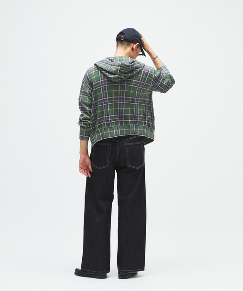JOURNAL STANDARD（ジャーナルスタンダード）の「グランジ チェック ワッフル パーカー（パーカー・メンズ・グリーン/レッド・MEDIUM/LARGE）」の5枚目の写真
