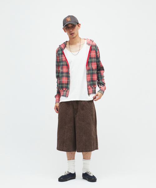 JOURNAL STANDARD（ジャーナルスタンダード）の「グランジ チェック ワッフル パーカー（パーカー・メンズ・グリーン/レッド・MEDIUM/LARGE）」の13枚目の写真
