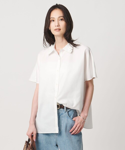 UNITED ARROWS(ユナイテッドアローズ)の「ミニフリル シャツ(シャツ/ブラウス・レディース・ネイビー/オフホワイト/その他7・FREE)」の7枚目の写真
