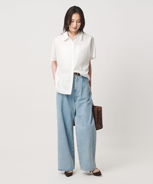 UNITED ARROWS(ユナイテッドアローズ)の「ミニフリル シャツ(シャツ/ブラウス・レディース・ネイビー/オフホワイト/その他7・FREE)」の9枚目の写真